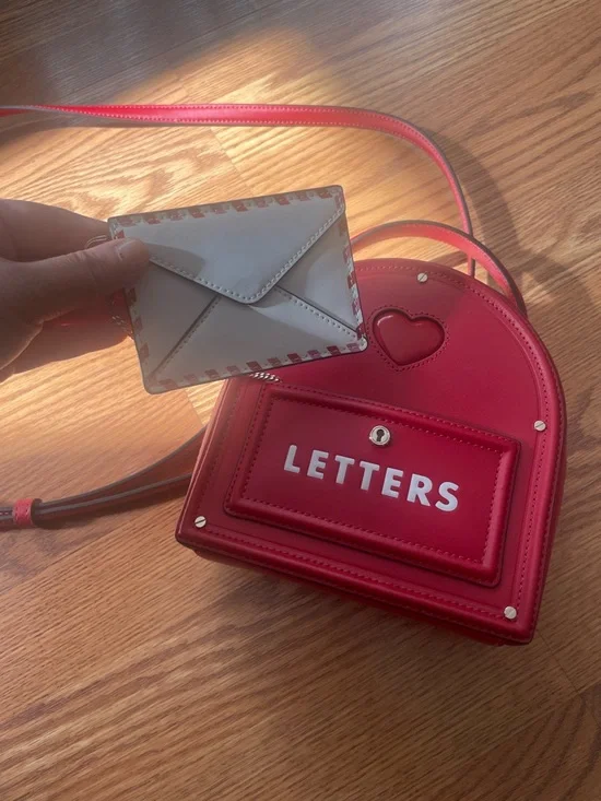 Kate Spade Red Mailbox Crossbody Bag Heart Letters Novelty Bag - Picture 16 of 17